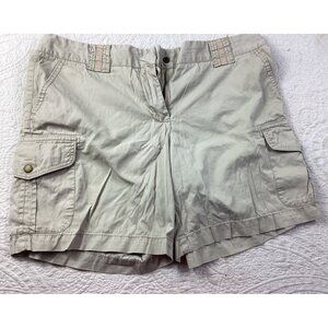 J. Crew Womens Chino Classic Khaki Cargo Shorts*Size 10*City Fit*100% Cotton*EUC